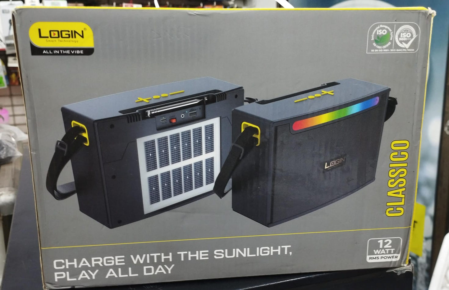 Login speaker with solar